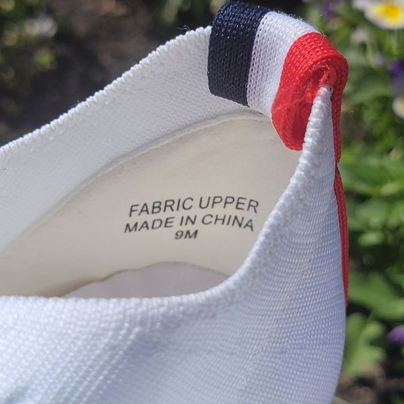 URBAN SPORTS by J SLIDES ♡ White Canvas Red|White|Blue w/Chrome Lace Sneakers 9M - Picture 12 of 16